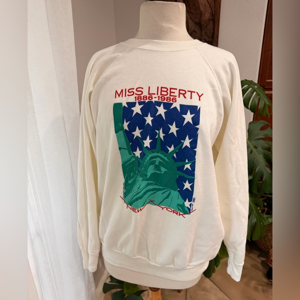 Vintage‎ 1986 Miss Liberty New York Sweatshirt XL USA Made
